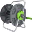 Garden Water Hose Reel Cart, Holds 65-147 Ft of 5/8 Inch, Wall Mounted Garden Hose Cart, Portable Hose Holder for Convenient Hose Storage and Watering (Green)