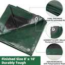 Heavy Duty Double-Sided Waterproof Poly Tarp 8x10 Feet 8mil Thick Polyethylene Tarps, Perfect for Outdoor Use, Plastic Cover & Mat for Tent Camping Storage Boat Bikes Vehicles