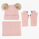 Ultra-Soft Kids Set Plush Hat Scarf Mittens