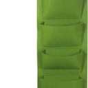 PATIKIL 4 Pockets Vertical Hanging Grow Bags, 2 Pcs Wall Hanging Planter Bags Wall-Mounted Felt Fabric Planting Grow Bags for Garden Home Decoration, Green