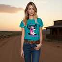Western Shirts for Women Cowboy T-Shirt If I was A Cowboy I'd Be The Queen Tee Tops (M)