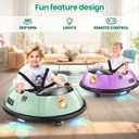 Hikole 12V Baby Bumper Car with Remote Control, 360 Degree Spin, Green, Large