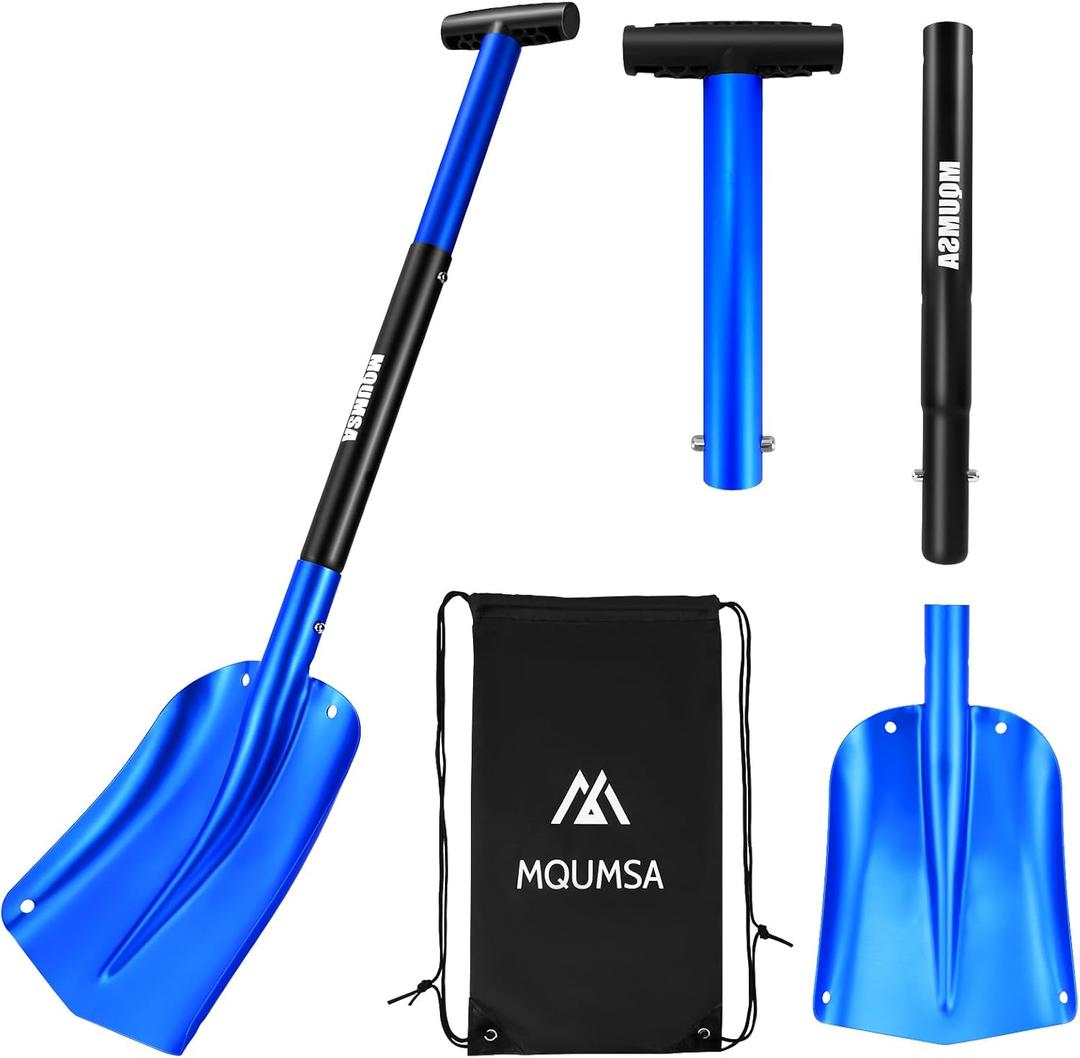 Portable Telescopic Aluminum Utility Car Adjustable Extended Edition Snow Shovel (Blue)