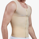 MISS MOLY Compression Shirts for Men Slimming Body Shaper Vest Abs Hide Gynecomastia Moobs Shapewear Tank Top Undershirt, Size 3XL, Beige