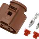 2 Pin Rear Electric Parking Brake Connector Plug No.3B0973752A - Car Female Wire Terminal Connector - for VW Plastic Red - 1 Set