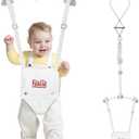 FUNLIO Baby Door Jumper for 6-24 Months (with Door Clamp), Bearing 40 Lbs, Baby Jumper Doorway with Strong Spring & Adjustable Strap, Portable Infant Baby Bouncer, CPC & CE Certified - White