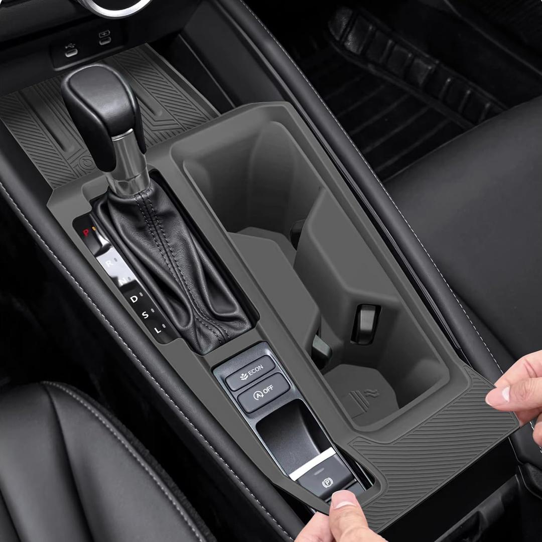 Temmis Center Console Silicone Organizer Wrap for Honda Accord 2023-2025, Full-Wrap Center Consel Electrostatic adsorption Cover for Honda Accord-Black
