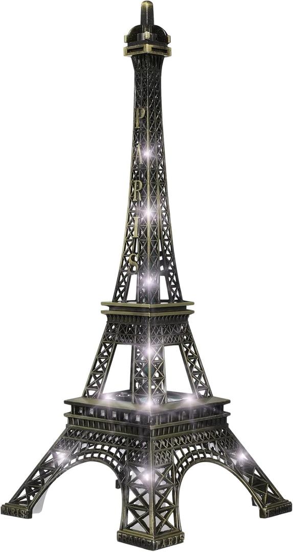 LED Eiffel Tower Night Lamp, Metal Eiffel Tower Ornament Table Lamp Tower Lamp for Living Room Bedroom Tourist Bronze Tower