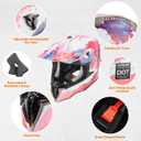 OUMURS Adult ATV Dirt Bike Helmet with Goggles Gloves & Mask Adjustable Sun Visor Motorcycle Adult Helmet Off-Road Motocross Downhill Moped MX for Unisex-Adult, Medium