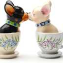 1 X Tea Cup Pups Magnetic Salt & Pepper Shaker Set S/P