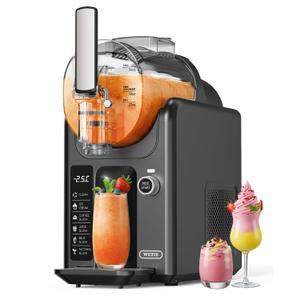 WETIE Slushie Machine, 82oz Slushy Maker with Adjustable Temperature, LED Display, Auto-Clean, 5-in-1 Frozen Drink Maker for Ice Cream, Frapps, Milkshake, Frozen Margaritas, 24H Running for Home