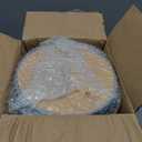 mDesign Plastic Round Trash Can Small Wastebasket - Garbage Bin Container with Swing-Close Lid - Bathroom Garbage Basket - Holds Waste, Recycling - 1.3 Gallon - Basa Collection - Gray/Natural