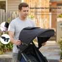 Baby Stroller Sun Shade Umbrella Stroller Canopy Replacement Retractable Stroller Replacement Parts Shade for Pram Pushchair Buggy Parasol Sun with Mesh Window Pocket Adjustable