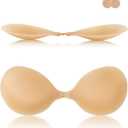 Backless Strapless Bras for Women Large Bust Sexy Silicone Boobas Sticky Bra Push Up Invisible Adhesive Bra