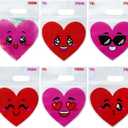 JOYIN 48 Pcs Valentines Day Cellophane Gift Bag,Candy Treat Bags,Goodie Bags with Red Pink Heart Designs for Kids Party Favors, Classroom Exchange Prizes, Valentines Cookie Bags