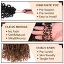 COOKOO 8 Packs Pre Looped Ombre Brown Yanky Twist Crochet hair 30 Strands/PCS 10 Inch Pre Twisted Mini Yanky Twists Hair for Women Fluffy Crochet Curly Spring Twist Hair with Curly Ends 1B/30#