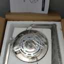 Brushed Nickel Flush Mount Ceiling Light, Multi-Directional Geometric Light Fixtures Ceiling Mount, Modern Metal Frame Kitchen Foyer Lights With E26 Base for Farmhouse Living Room Hallway Porch