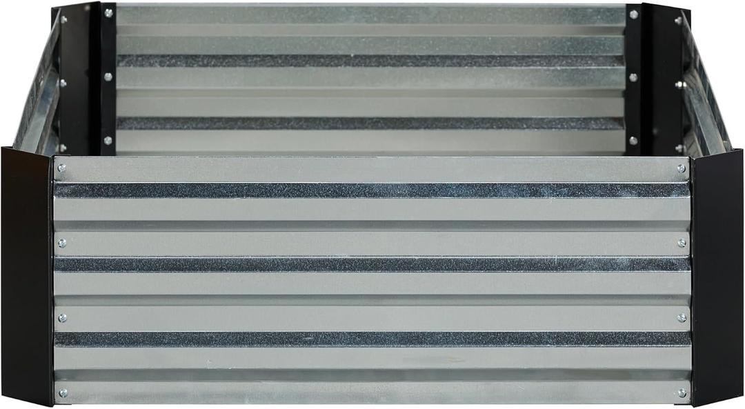 Galvanized Steel Raised Garden Bed, Rectangular, 2-Tone