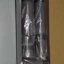 Homemory Gray Flickering Flameless Candles, Battery Operated Acrylic LED Pillar Candles with Remote Control and Timer, Halloween Decor, Set of 5