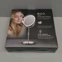 Makeup Mirror with Lights, 1x/20x 360 Rotation Vanity Mirror, Brightness Adjustable Lighted Makeup Mirror with Magnification, 5000 mAh Rechargeable Double Sided Mirror with 3 Colors, Gift for Women (Chrome)