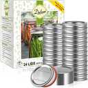 Dalzom® 23Pcs Canning Lids with Rings Regular Mouth, Premium Mason Jar Lids with Bands/Rings for Ball, Kerr Jars - Food Grade Material, 100% Fit & Airtight for Regular Mouth Mason Jars