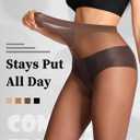 DancMolly Sheer to Waist Control Top Pantyhose, 2 Pairs Women's Tights T-Crotch, Everyday Office Wear, Medias de Mujer (X-Large, Coffee)