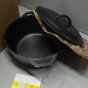 Lodge Cast Iron Dutch Oven - Loop Handle Cooking Vessel - Even Heat Retention - Oven-Safe, Versatile Pot - 7 Quart