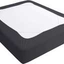 Box Spring Cover Full Size, Elastic Fabric Wrap Around 4 Sides Bed Skirt, Sleek Alternative for Bed Skirts for Hotel/Home, Fits Box Springs up to 13, Black