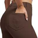 VIMPEP Women’s Stretchy Yoga Dress Pants High Rise Straight Leg with Pockets Casual Petite/Regular 1202 (Brown, XS)