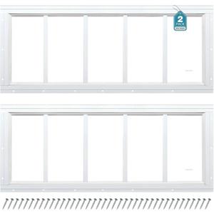 Melkus Shed Window 12"x30" 2 Pack Transom Window Fixed Design with Tempered Glass, Perfect for Shed, Chicken Coop, Barn, Greenhouse, Garage, Playhouse, Storage Room, White
