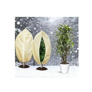 YEAJOIN 2 Pack Winter Plant Covers Freeze Protection, Thicker Frost Cloths Tree Covers with Zipper & Adjustable Drawstring, Antifreeze Protective Cover for Garden Shrub Plants, 78.7” x 94.5”