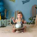Wave Surf Wooden Cake Topper - The Big One Themed 1st/First Birthday Party Decoration,Smash Cake Photo Props