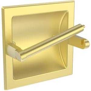 Brushed Gold Recessed Toilet Paper Holder,Pivoting Toilet Tissue Holder,Made of SUS304 Stainless Steel, in Wall Toilet Paper Holder with Bracket