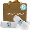 HIPHOP PANDA Baby Washcloths, Rayon Made from Bamboo - 2 Layer Ultra Soft Absorbent Newborn Bath Face Towel - Reusable Baby Wipes for Delicate Skin - Gray Stripe, 30 Pack (30 Pack - Gift Box Set)