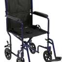 Drive Medical ATC19-BL Lightweight Aluminium Transport Wheelchair with Swing-Away Footrest, Blue