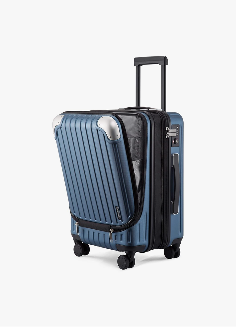 LEVEL8 Grace Carry on Luggage Airline Approved, 20 Inch Expandable Hard Sided Luggages with Spinner Wheels, Harshell Small Rolling Suitcase for Women Men with Tsa Lock, Blue