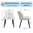 Garvee Dining Chair Set of 2, Upholstered Fabric Dining Room Chairs, Cream