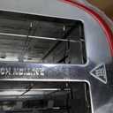 Roter Mond 2 Slice Toaster Retro Stainless Steel with Bagel, Cancel, and Defrost Functions, 6 Bread Shade Settings, Extra Wide Slots and Removable Crumb Tray, Red