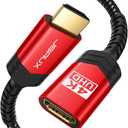 JSAUX HDMI Extension Cable 10FT, 4K 60Hz High Speed HDMI Extender Cord Male to Female Adapter Connector (HDR HDCP 2.2), Compatible with Roku TV Streaming Stick, Bluray Player, HDTV, Laptop, PC - Red