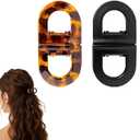 2Pcs Magnetic Hair Clips for Women, Strong Hold No-Slip Styling Clips, Seamless 2-in-1 Design for Thick/Thin Hair, Non-Dent Quick Snap Hairdressing Tools for Salon or Daily Use
