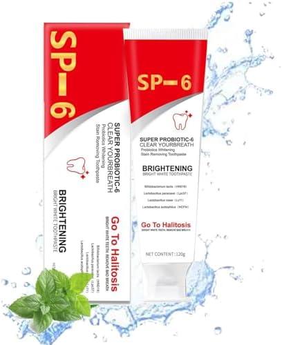 Pack of 4 Sp-6 Probiotics Whitening Toothpaste, Sp-6 Ultra Whitening Toothpaste, Fresh Mint Flavor, Fresh Breath, 120g