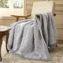 Amlie Home Knit Throw Blanket, Soft Chenille Cozy Breathable Pineapple Chunky Decorative Blanket for Couch, Bed & Sofa, French-Inspired Lightweight Warm Gift for Women, Gray, 50"x60"