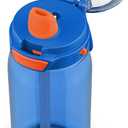 Zulu Kids Flex 16oz Tritan Plastic Water Bottle with Silicone Spout, Leak-Proof Locking Flip Lid and Soft Touch Carry Loop for School Backpack, Lunchbox, and Outdoor Sports, Blue