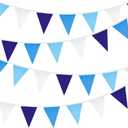 GCQQ 12M/40Ft Royal Blue Pennant Banner Flags 42Pcs Blue Party Decoration Garland Cotton Triangle Flags Banners for Baby Shower Nautical Pirate Under The Sea Festival Decoration Pennant Banners