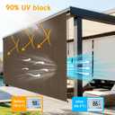 10'W x 8'H Mocha Outdoor Roller Shade with Crank Wand Patio Shades Roll up, Privacy Protection & UV Blocking for Pergola | Gazebo, 120"W x 96"H