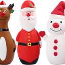 Malier 3 Pack Christmas Dog Toys, Durable Latex Squeaky Dog Chew Toy, Funny Interactive Dog Toys Perfect for Puppy Small Medium Pets Dogs