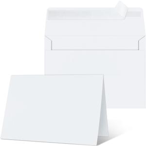 Blank Cards and Envelopes 4x6, 25 Pack White Invitation Cardstock with Envelopes Self-Seal, Blank Greeting Cards for DIY, Invitations, Wedding, Photos