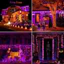 Extra Long 132FT Halloween Mini Lights, 400 LED Black Wire Fairy Starry String Lights Plug in, Timer & Memory & 8 Modes, for Indoor Outdoor Xmas Tree Wedding Party Decoration,Purple