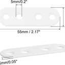 uxcell 40 Pcs Flat Straight Braces, 55mm x 5mm Iron Brace Plate with Screws Mending Plates Repair Fixing Joining Bracket Connector for Wood Furniture, White