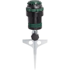 Orbit H2O-Six Gear-Drive Sprinkler on Metal T-Spike - Customizable Lawn Watering Coverage - Multi-Pattern Rotating Head with Adjustable Spray Range - Durable Outdoor Yard Irrigation Sprinkler - 58573
